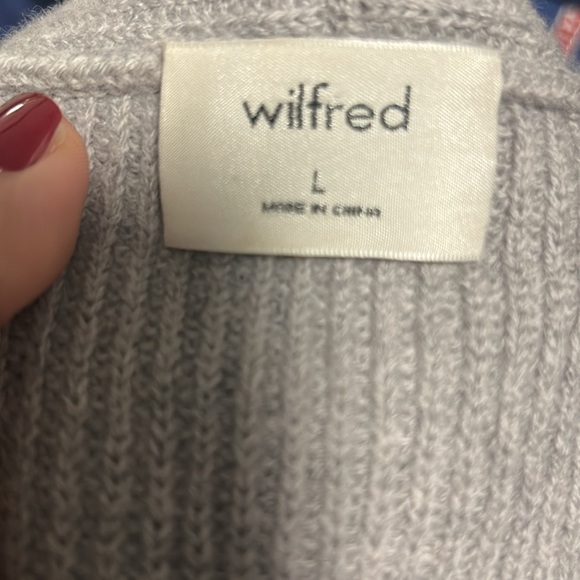 WILFRED 100% WOOL LONGLINE CARDIGAN VEST Grey Sleeveless Sweater Size Large - Picture 4 of 5